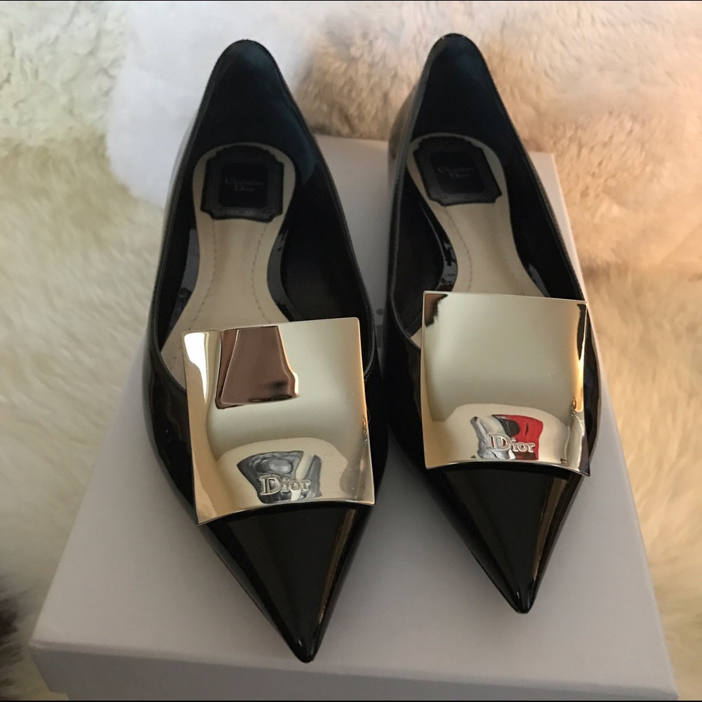Dior patent flats - sz 36.5